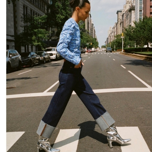 Zara Spring Floral Ruched Poplin Top - Picture 2 of 4